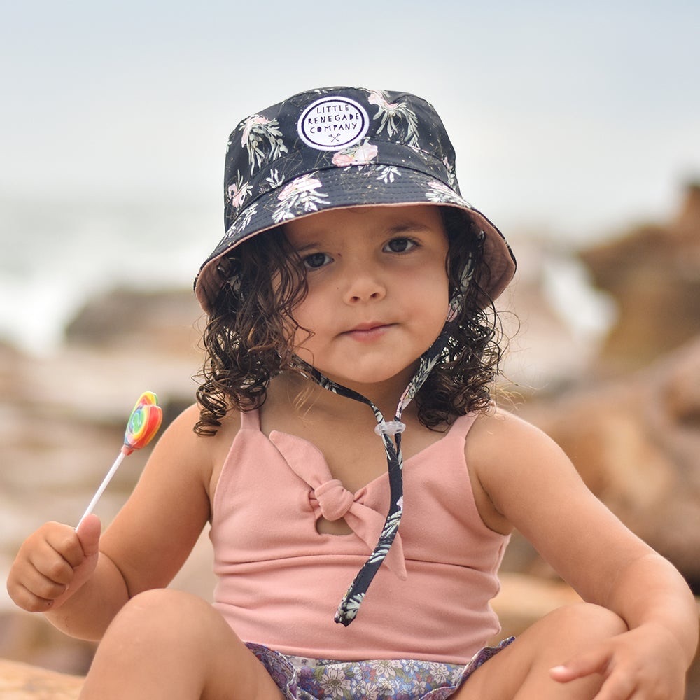 Little Renegade Company Reversible Bucket Hat in Floral Valentine Print